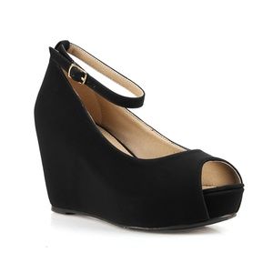 2Archer-06A Peep Toe Women's Wedge Heels